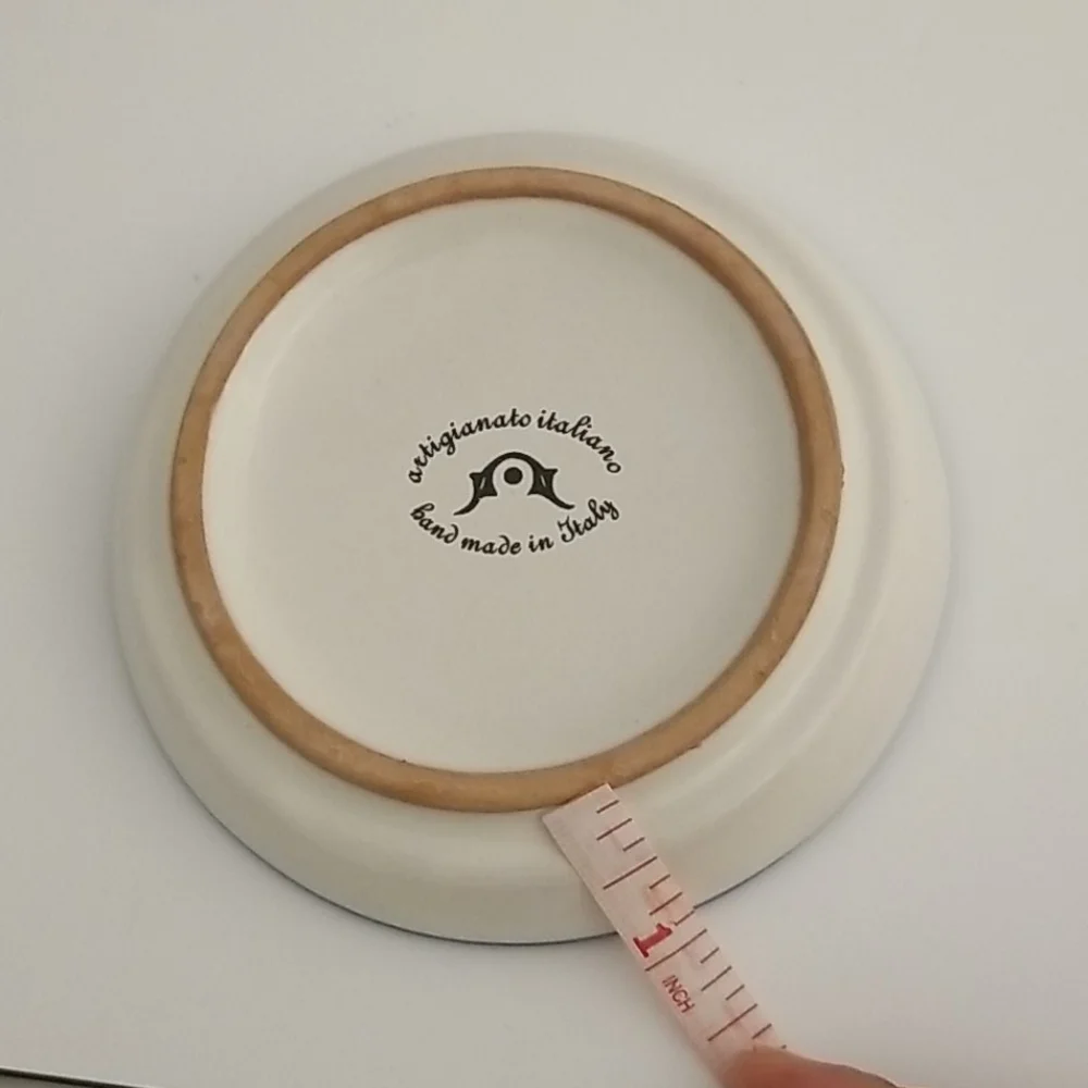 Artigianato Italiano/Italy Floral art Trinket tray, saucer, Ashtray - Picture 6 of 7